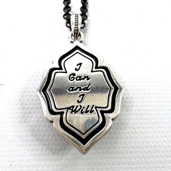 Brighton Monarch Necklaces Set of 2 Love Strength 18" Black Chains - Picture 8 of 10